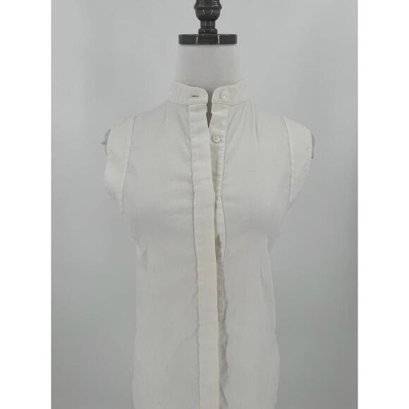 Zero + Maria Cornejo White Sleeveless Button Shift Tunic Dress Sz 2 - Picture 2 of 10